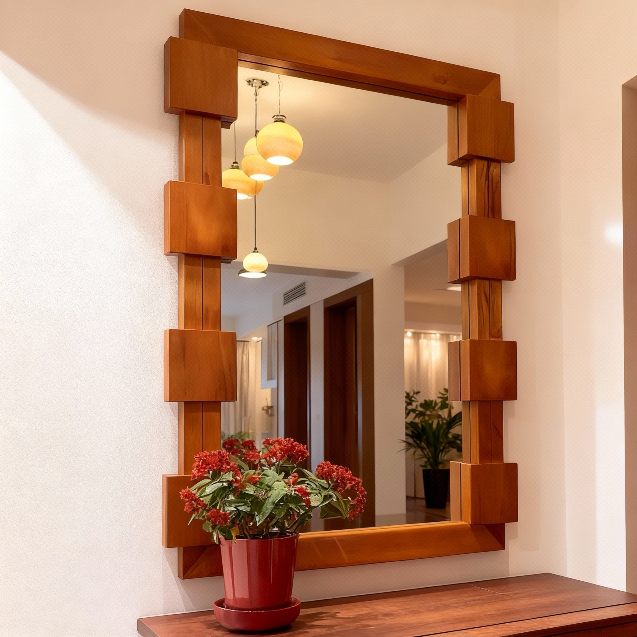 简约现代木质边框镜面画玄关装饰画几何立体造型轻奢风,淘宝优惠券,粉丝福利购,淘宝优惠卷