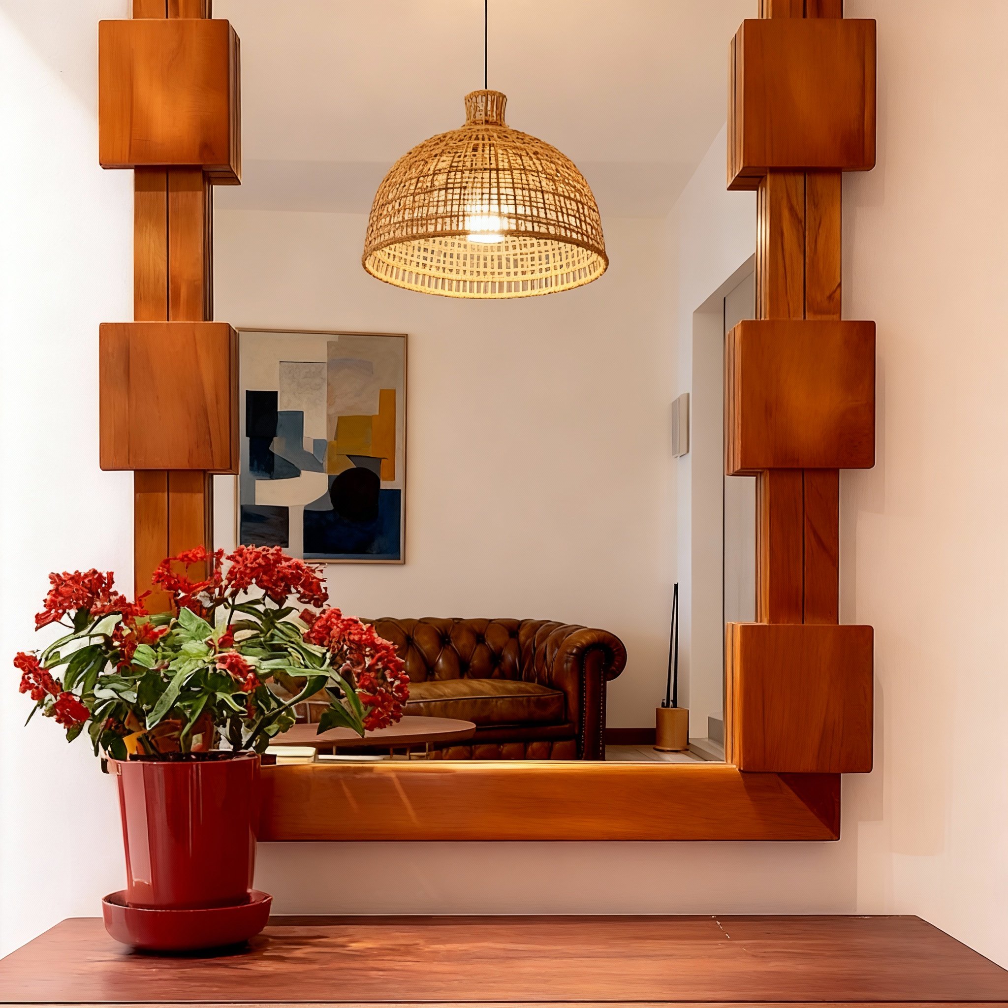 简约现代木质边框镜面画玄关装饰画几何立体造型轻奢风,淘宝优惠券,粉丝福利购,淘宝优惠卷