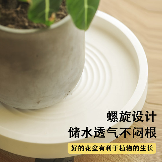Steel reinforced mobile flower pot tray is breathable and not stuffy