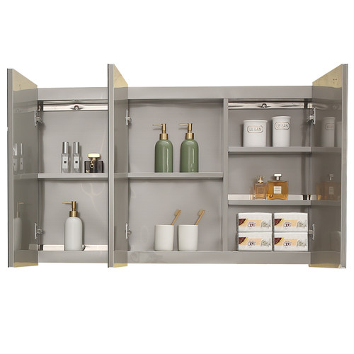 镜柜挂墙式不锈钢浴室镜子柜单独带灯镜面柜定制洗手间led收纳柜 - 图3