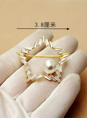 欧美风轻奢水晶镶嵌珍珠丝巾扣