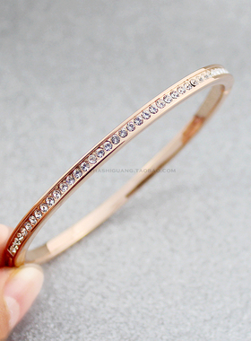 半圈单排水钻夹扣百搭风超闪手镯