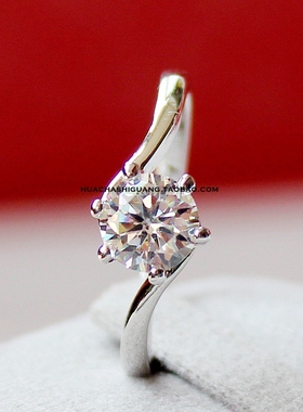 包邮六爪交错克拉订婚结婚礼仪式