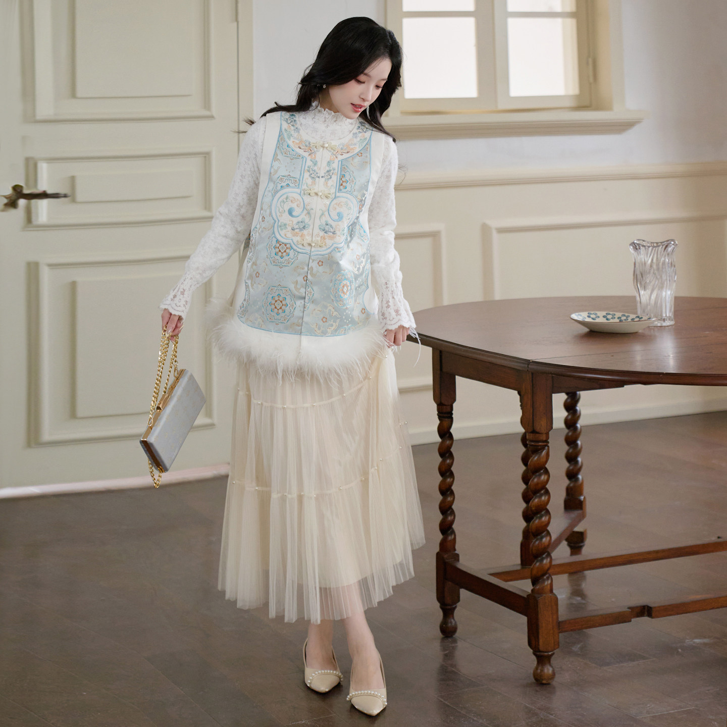 如意 清水溪汉初秋冬汉服女新款温柔百搭国风马甲简约大方内搭,淘宝优惠券,粉丝福利购,淘宝优惠卷