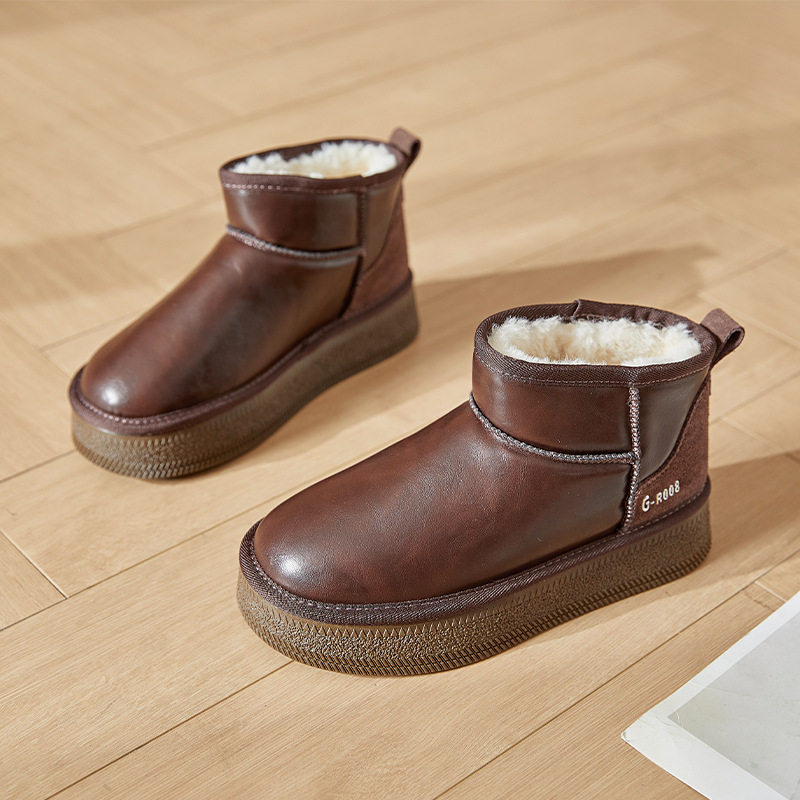 2025新款冬季厚底内增高雪地靴女加绒加厚防水保暖短靴松糕底棉鞋,淘宝优惠券,粉丝福利购,淘宝优惠卷