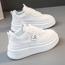 Ultra Fire Genuine Leather Small White Shoes Woman 2024 New Thick Bottom Skirt 100 Hitch Genuine Leather Casual Sports Board Shoe Exploits