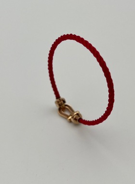 Fred斐登玫瑰金带钻手链