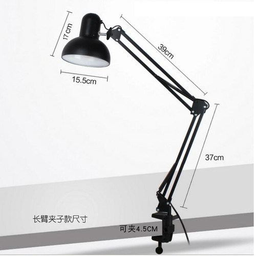 美甲LED长臂护眼美睫拍摄座夹折叠床头刺绣工作维修绘画纹身台灯 - 图0