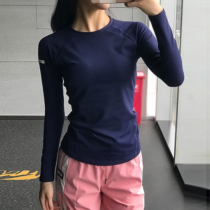 岚纹健身服长袖运动秋冬季紧身t恤 岚纹健身衣
