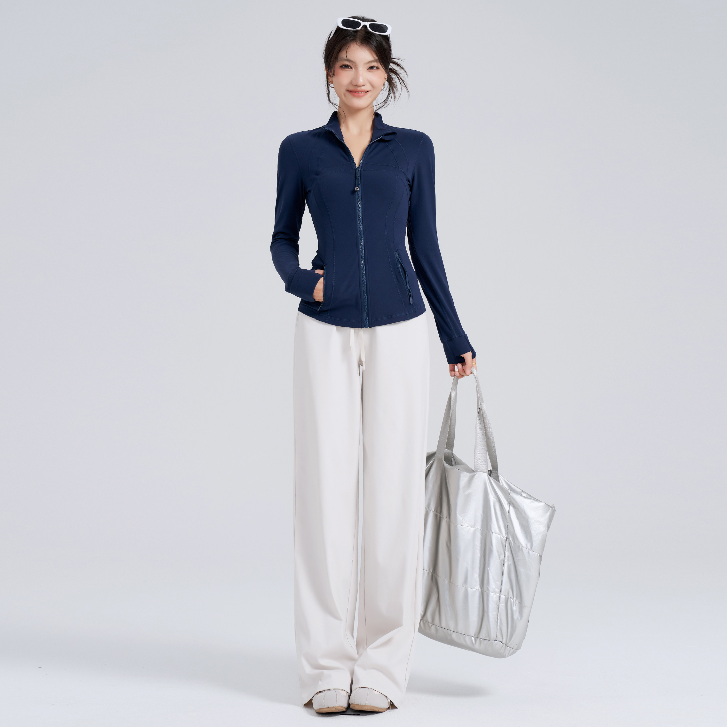 岚纹秋冬季瑜伽外套女立领拉链跑步骑行健身服高级感运动上衣长袖,淘宝优惠券,粉丝福利购,淘宝优惠卷