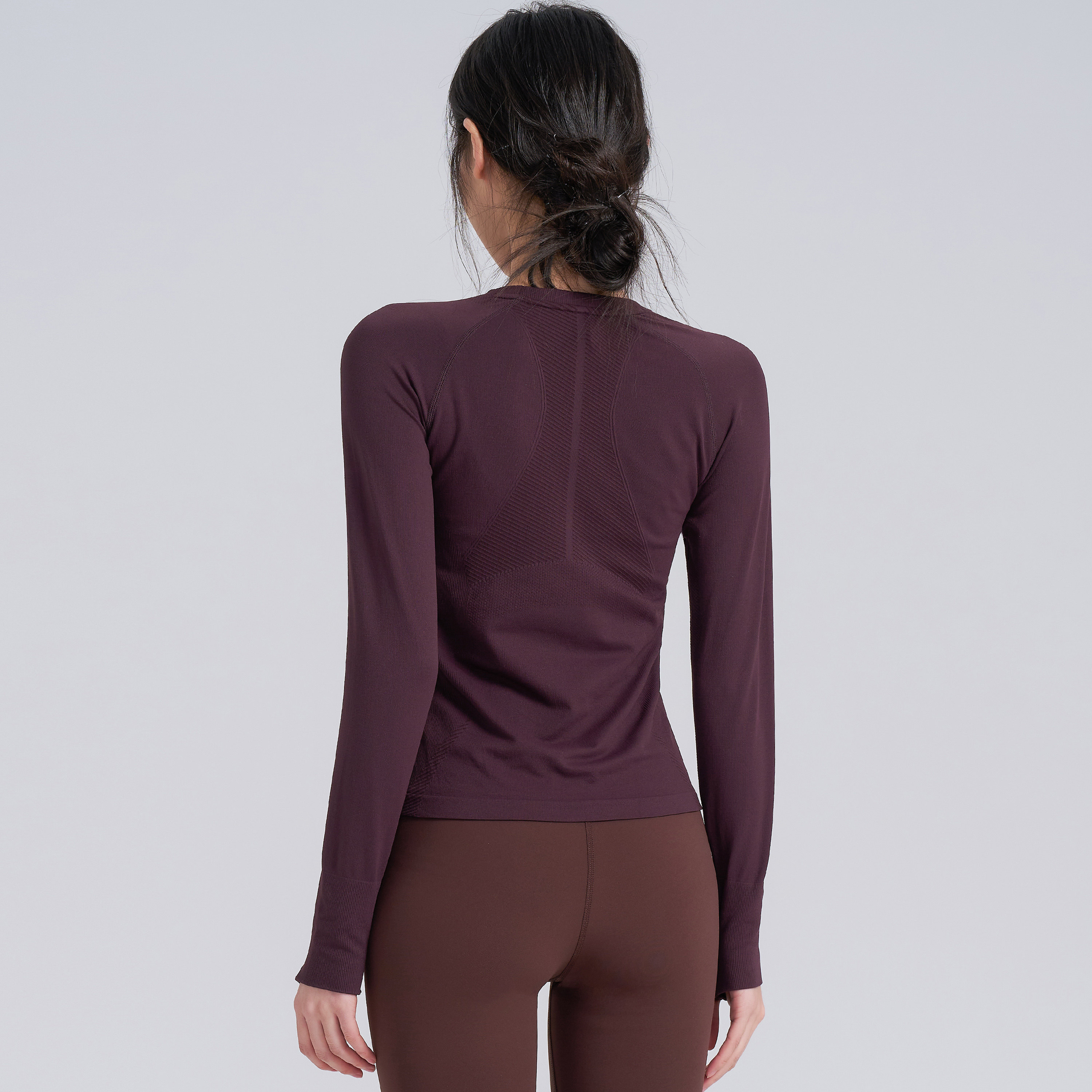 岚纹健身瑜伽服长袖女修身弹力运动上衣秋冬普拉提跑步T恤新款,淘宝优惠券,粉丝福利购,淘宝优惠卷