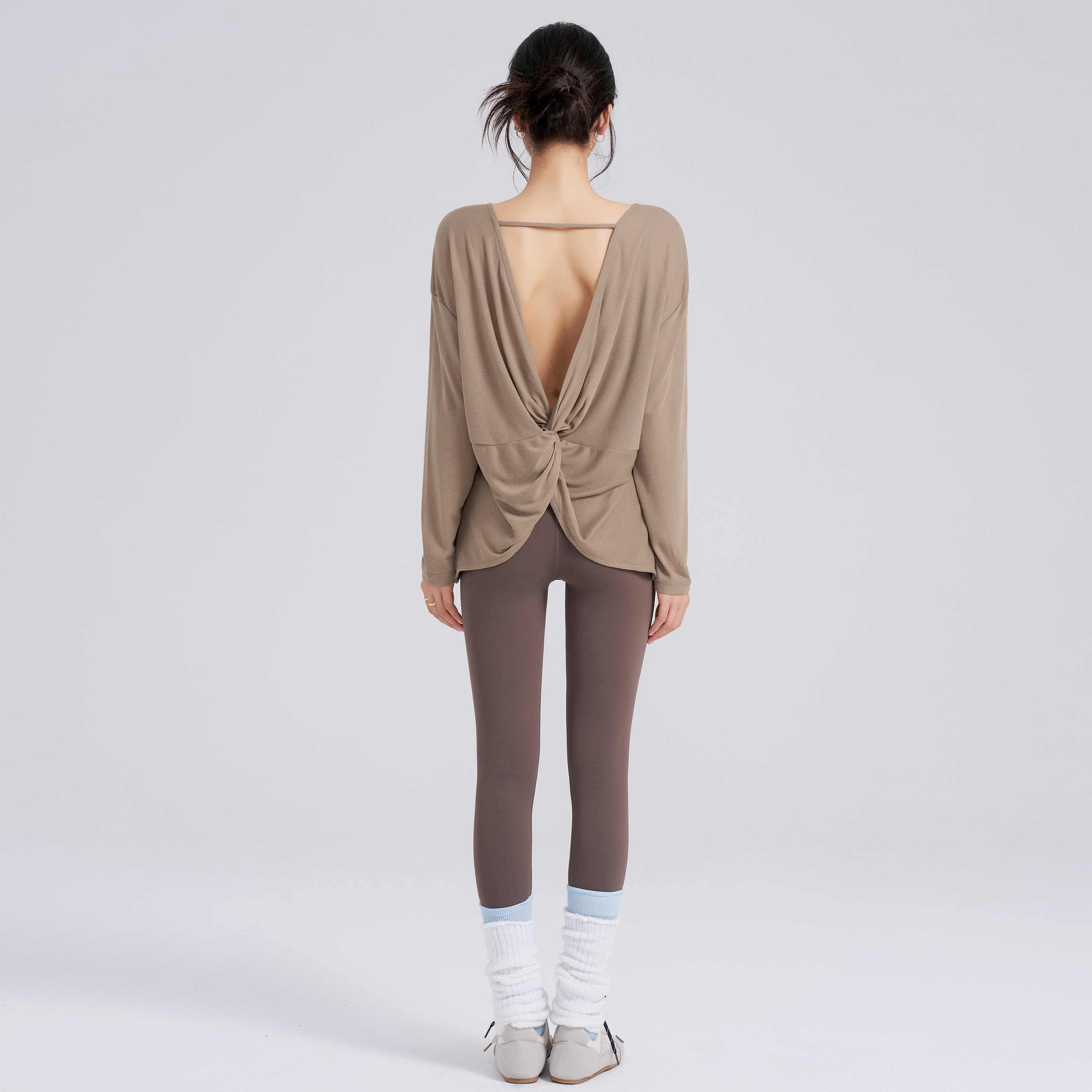 岚纹瑜伽服罩衫女宽松跑步速干运动长袖普拉提训练美背健身上衣新,淘宝优惠券,粉丝福利购,淘宝优惠卷