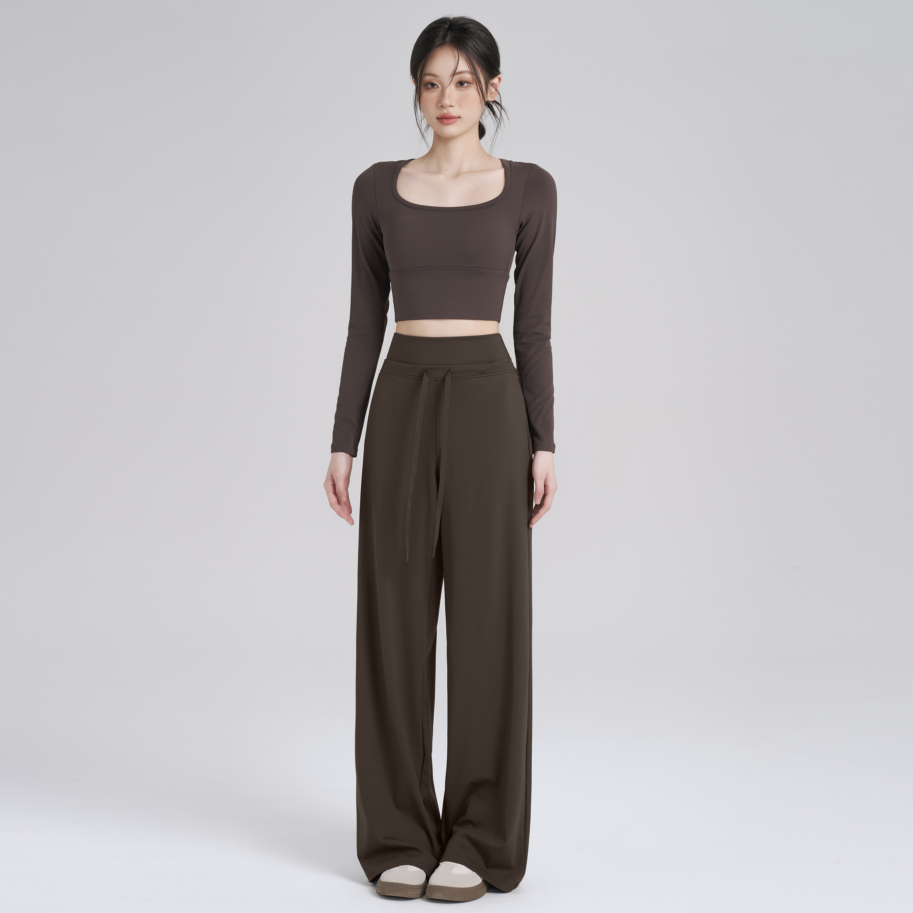 岚纹高腰阔腿瑜伽裤女垂感休闲显瘦运动长裤普拉提训练健身裤秋冬,淘宝优惠券,粉丝福利购,淘宝优惠卷