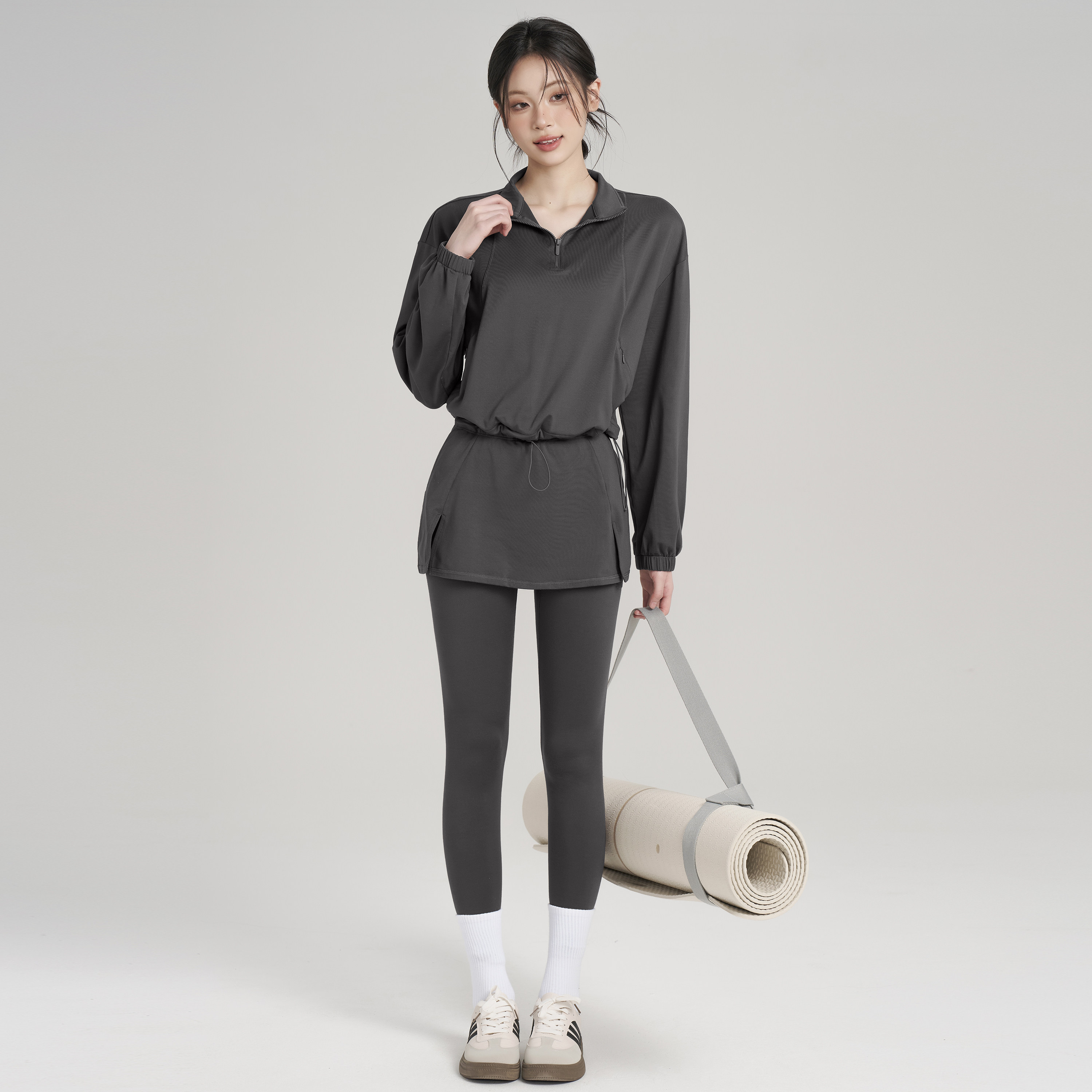 岚纹加绒瑜伽裙裤女显瘦健身裤高腰保暖假两件跑步运动长裤秋冬款,淘宝优惠券,粉丝福利购,淘宝优惠卷