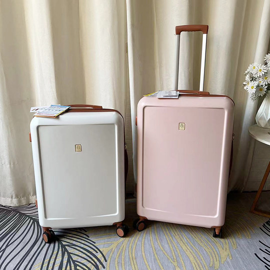 出口PC复古女行李箱20双内饰登机密码箱24结婚陪嫁红箱静音万向轮