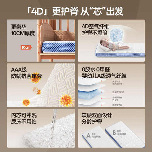 hagaday哈卡达婴儿拼接床加宽床边床纯实木儿童大床宝宝大人可睡 - 图3