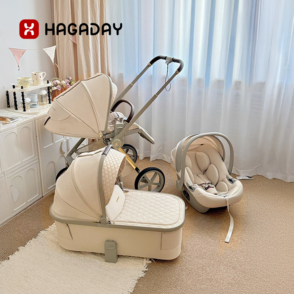 hagaday哈卡达婴儿推车妙灵新生儿宝宝双向高景观睡篮轻便婴儿车