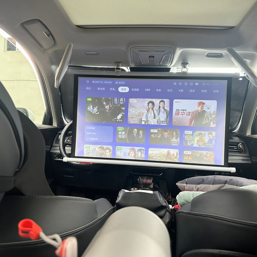 车载投影仪幕布便携户外车内宿舍儿童护眼30寸40寸50寸60寸简易壁挂幕布移动免打孔可移动挂环高清投影幕布 - 图2