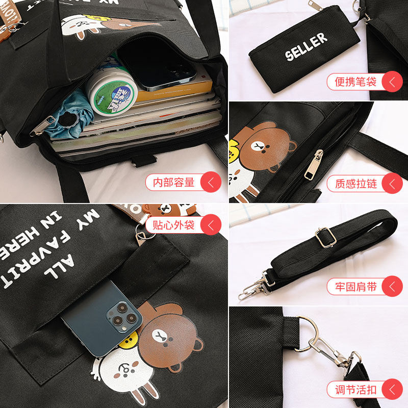 手提袋学生拎书女布袋子补习帆布包 umitbenan女士包袋