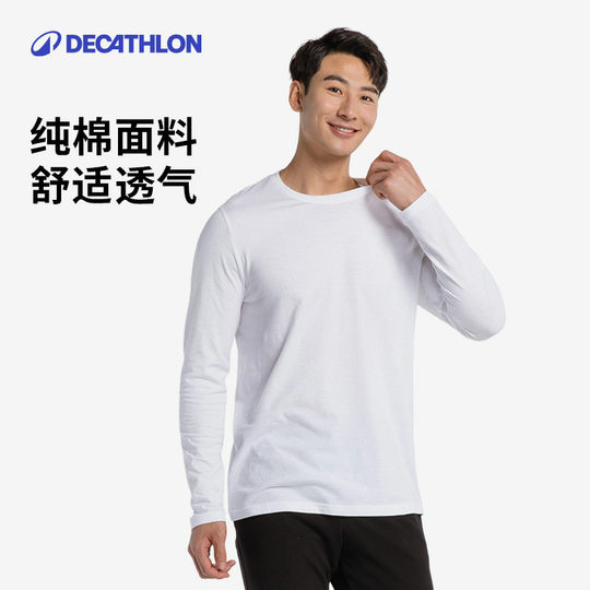 Langärmliges Herren-T-Shirt aus reiner Baumwolle von Decathlon