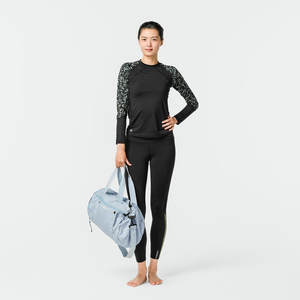 迪卡侬分体泳衣女士显瘦泳衣泡温泉套装女款游泳度假长裤长袖IVL4