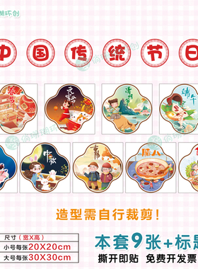 俏珊瑚幼儿园传统节日环创墙贴画