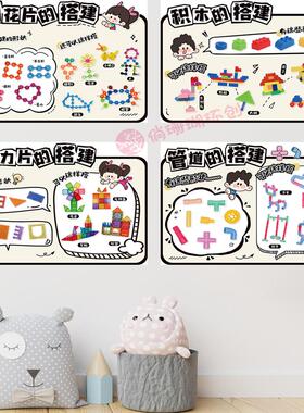 幼儿园建构区环创材质布置贴纸