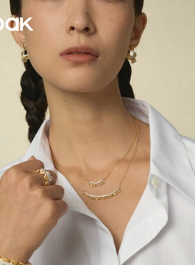 OOAK界格列维斯蕾丝裙边微笑项链合成立方氧化锆气质款轻奢项饰