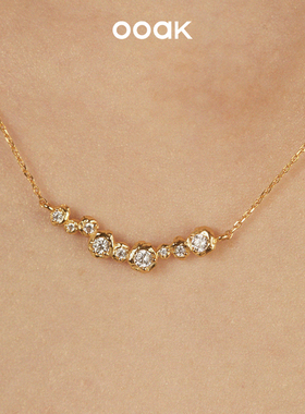 ooak锆石18k镀金百搭原创