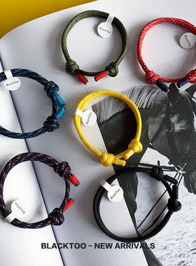 blacktoo复古配色手工编织手绳