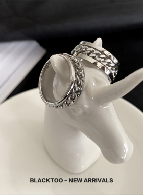 戒指转动链条情侣不褪色BlackToo