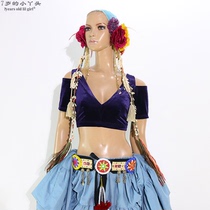 7years old lil girl belly dance * photo blouse for sale * velvet open shoulder open back 08