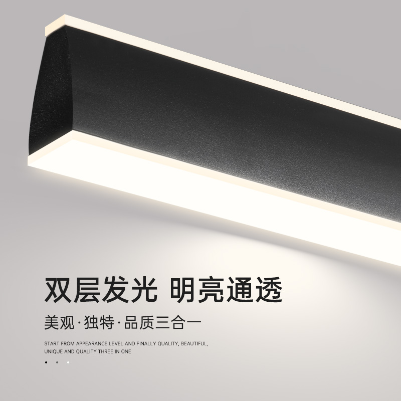 剩2小时!极简餐厅吧台带风扇吊灯意式高级感一字型长条摇头吊扇 - 图2
