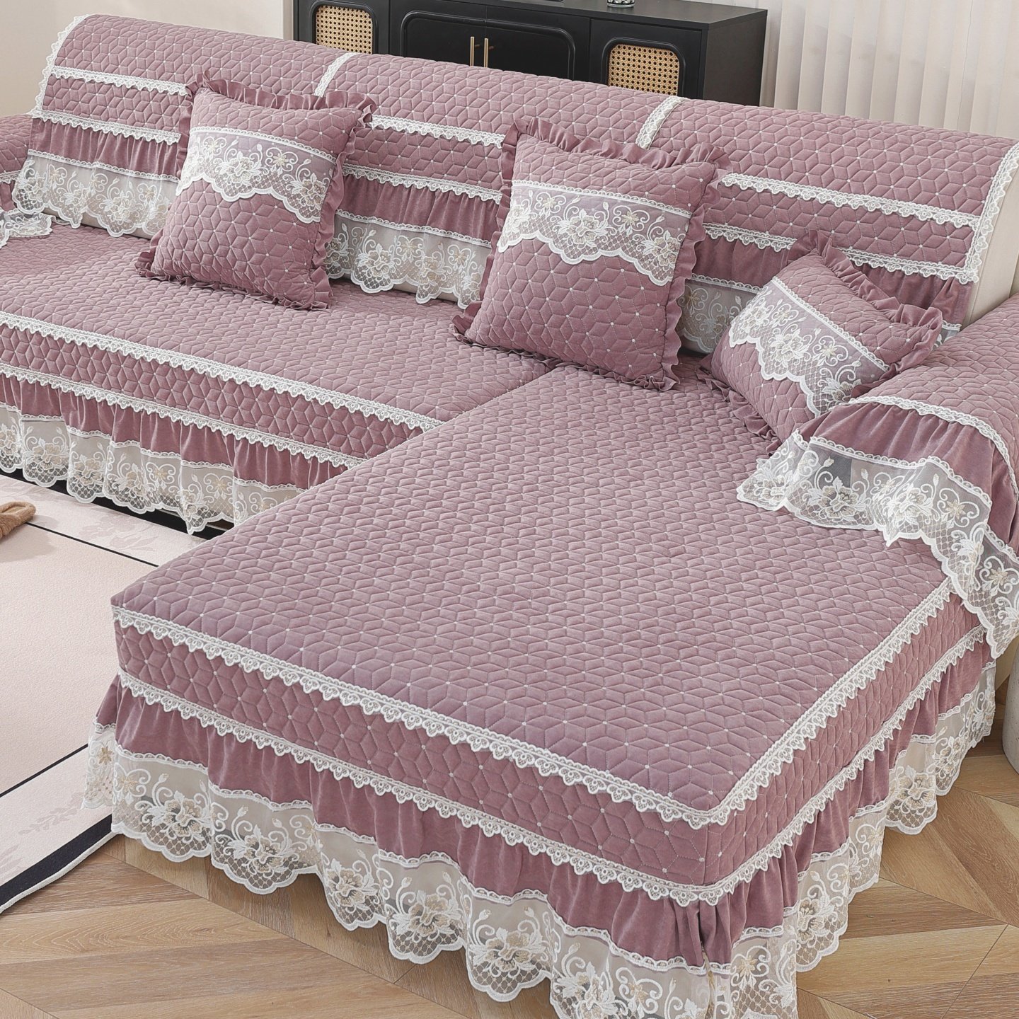 欧式高档四季通用沙发垫布艺纯色防滑皮沙发套罩盖布贵妃全包定做,淘宝优惠券,粉丝福利购,淘宝优惠卷