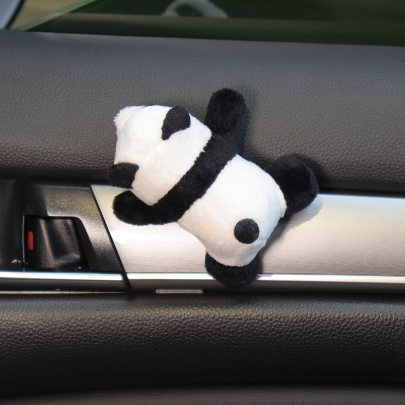可爱毛绒熊猫车尾部挂件汽车后备箱车外公仔玩偶车内饰品摆件礼物 - 图0