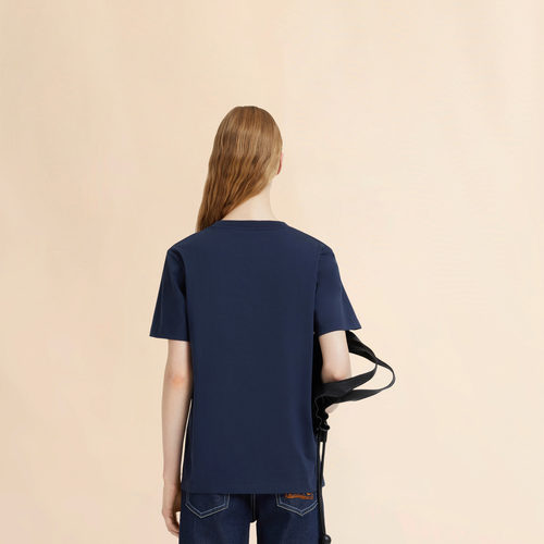【24期免息】MARNI 2026春夏新品女士植绒猫咪图案短袖T恤 - 图1