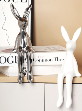 高级感轻奢坐姿兔子小摆件装饰品