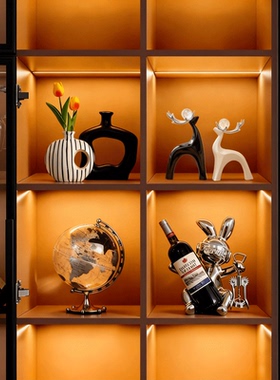 轻奢风陶瓷情侣鹿摆件水晶球装饰