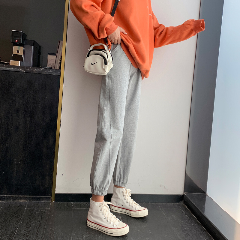 宽松束脚休闲秋季灯笼裤黑色潮卫裤 可男可女休闲裤