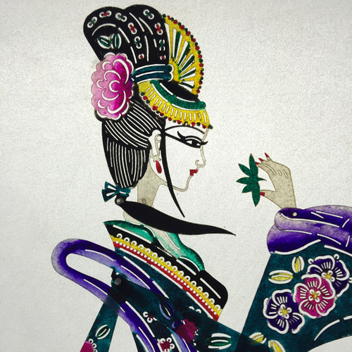 皮影戏道具带操作杆皮影人物四大美女西安纪念品手工艺品送老外 - 图2