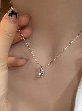 新款蓝色五角星星项链女小众设计感时尚气质风精致甜美锁骨链