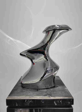 户外不锈钢抽象雕塑太湖石摆件