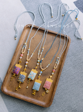 广西壮锦手工双面好事牌无事牌项链毛衣链挂饰伴手礼物