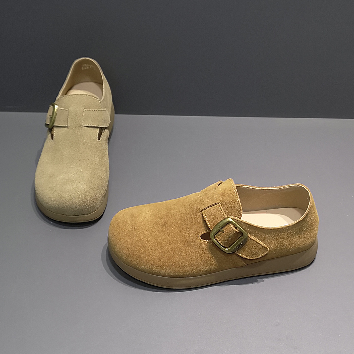 2026春季新款金属皮带扣魔术贴脖肯圆头低帮平底单鞋女舒适百搭,淘宝优惠券,粉丝福利购,淘宝优惠卷