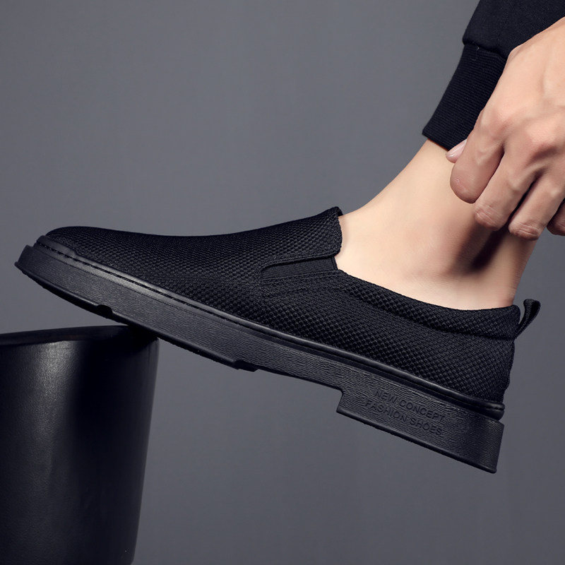 男鞋春季透气新款老北京布鞋男一脚蹬懒人鞋韩版帆布鞋男士休闲鞋,淘宝优惠券,粉丝福利购,淘宝优惠卷