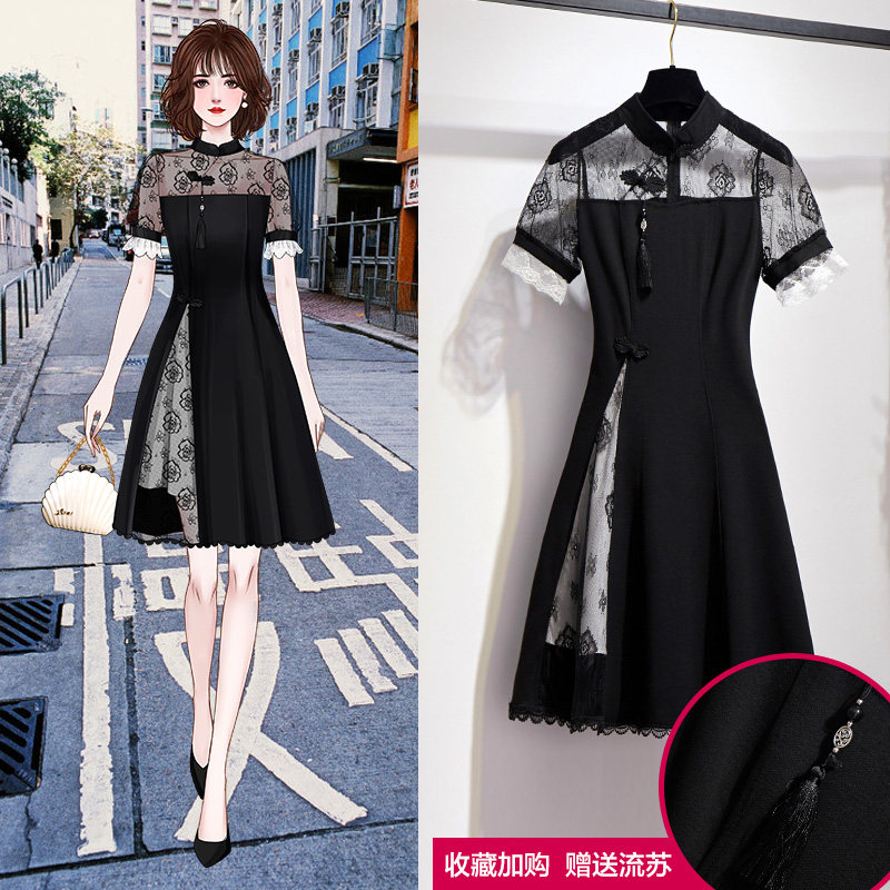 改良版旗袍2020年新款夏季小连衣裙 欧奈藤连衣裙