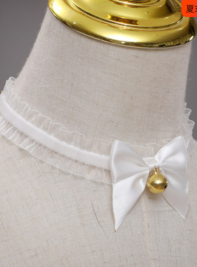 网红新款手作Lolita配饰狐狸耳猫耳朵发箍蕾丝蝴蝶结铃铛项圈套装