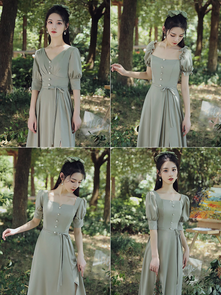 森系伴娘服平时可穿服伴娘团连衣裙 媞曼萱礼服/晚装