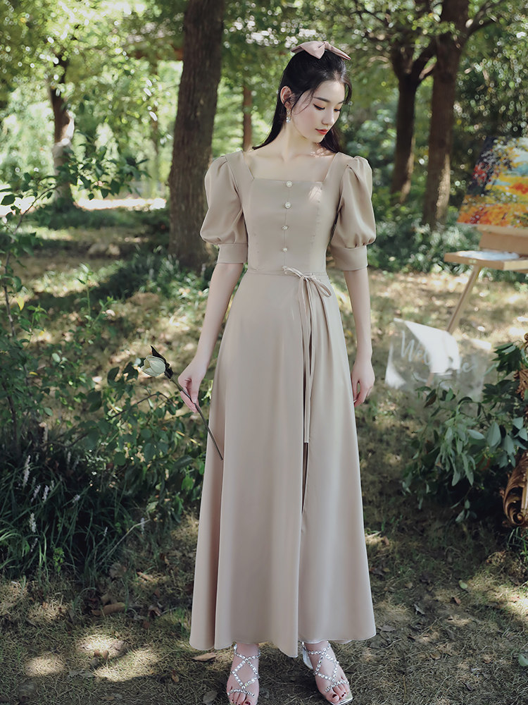 法式平时可穿2020新款服简约伴娘服 媞曼萱礼服/晚装