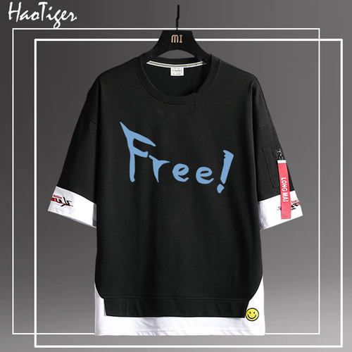 free男子游泳部七濑遥动漫周边同款cos服短袖T恤男女纯棉衣服上衣 - 图0